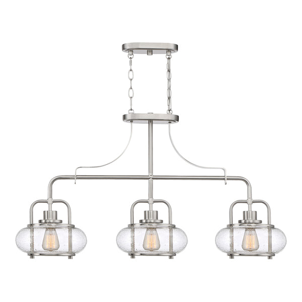 Product photograph of Elstead Trilogy 3 Light Pendant Brushed Nickel from Olivia's.