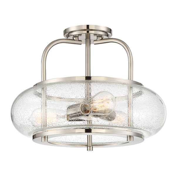 Product photograph of Elstead Trilogy 3 Ceiling Light Light Brushed Nickel from Olivia's