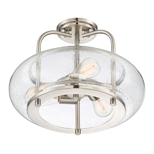 Product photograph of Elstead Trilogy 3 Ceiling Light Light Brushed Nickel from Olivia's.