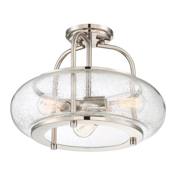 Product photograph of Elstead Trilogy 3 Ceiling Light Light Brushed Nickel from Olivia's.