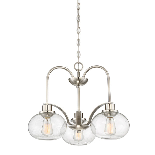 Elstead Trilogy 3 Light Chandelier Brushed Nickel