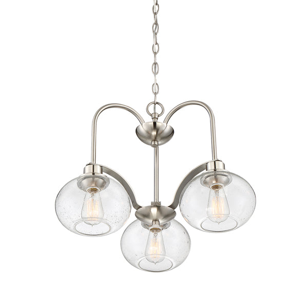 Elstead Trilogy 3 Light Chandelier Brushed Nickel