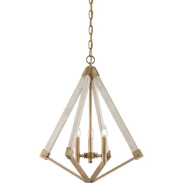 Elstead View Point 3 Light Chandelier Weathered Brass