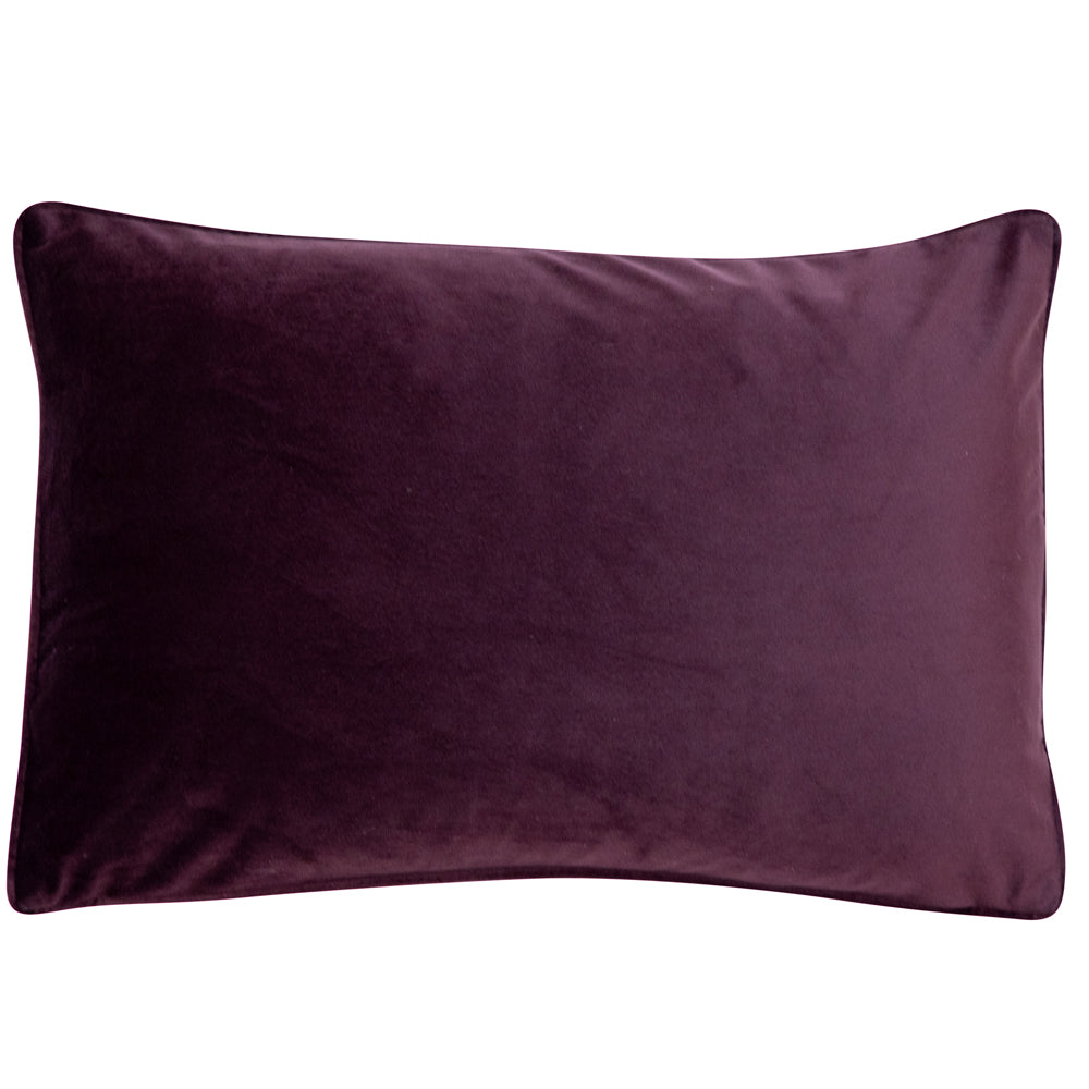 Product photograph of Malini Luxe Rectangle Cushion Aubergine from Olivia's