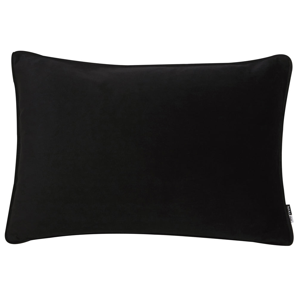 Product photograph of Malini Luxe Rectangle Cushion Black from Olivia's