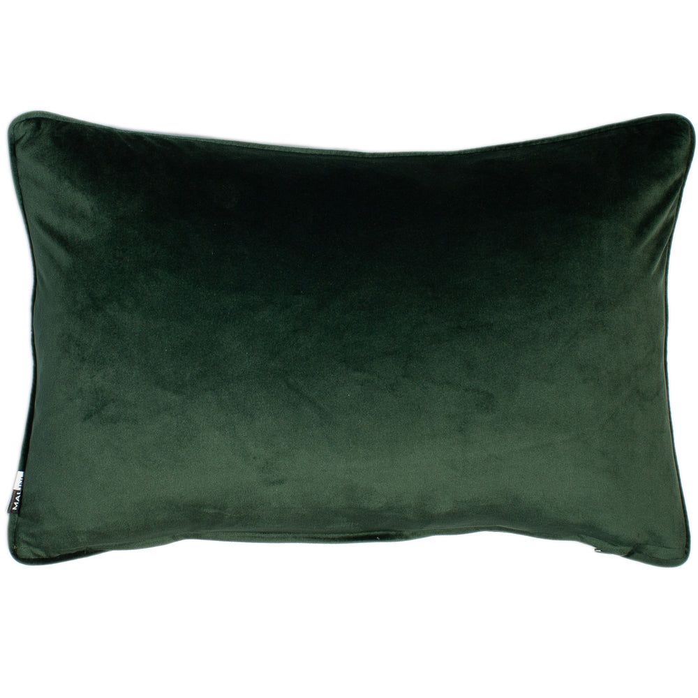 Product photograph of Malini Luxe Rectangle Cushion Pinegreen from Olivia's