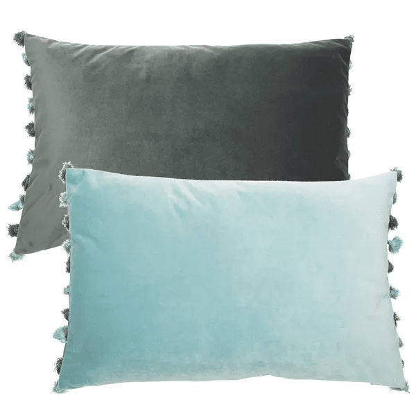 Product photograph of Malini Nappa Double Sided Cushion In Blue from Olivia's