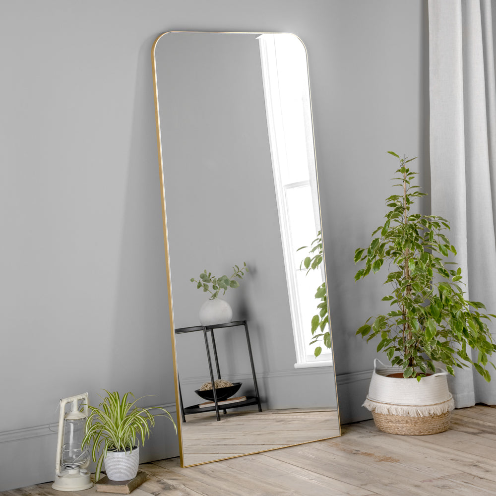 Product photograph of Olivia S Rome Leaner Mirror In Gold from Olivia's