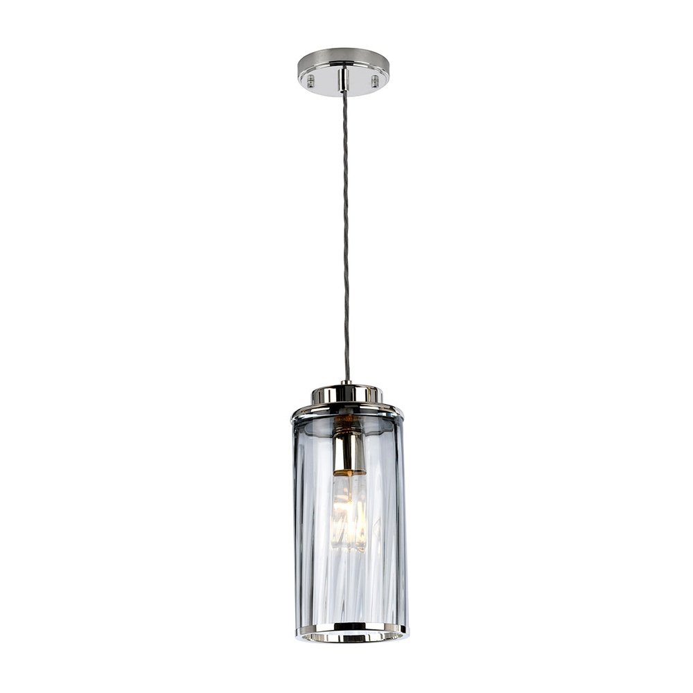 Elstead Lighting Reno 1 Light Pendant Light in Polished Nickel