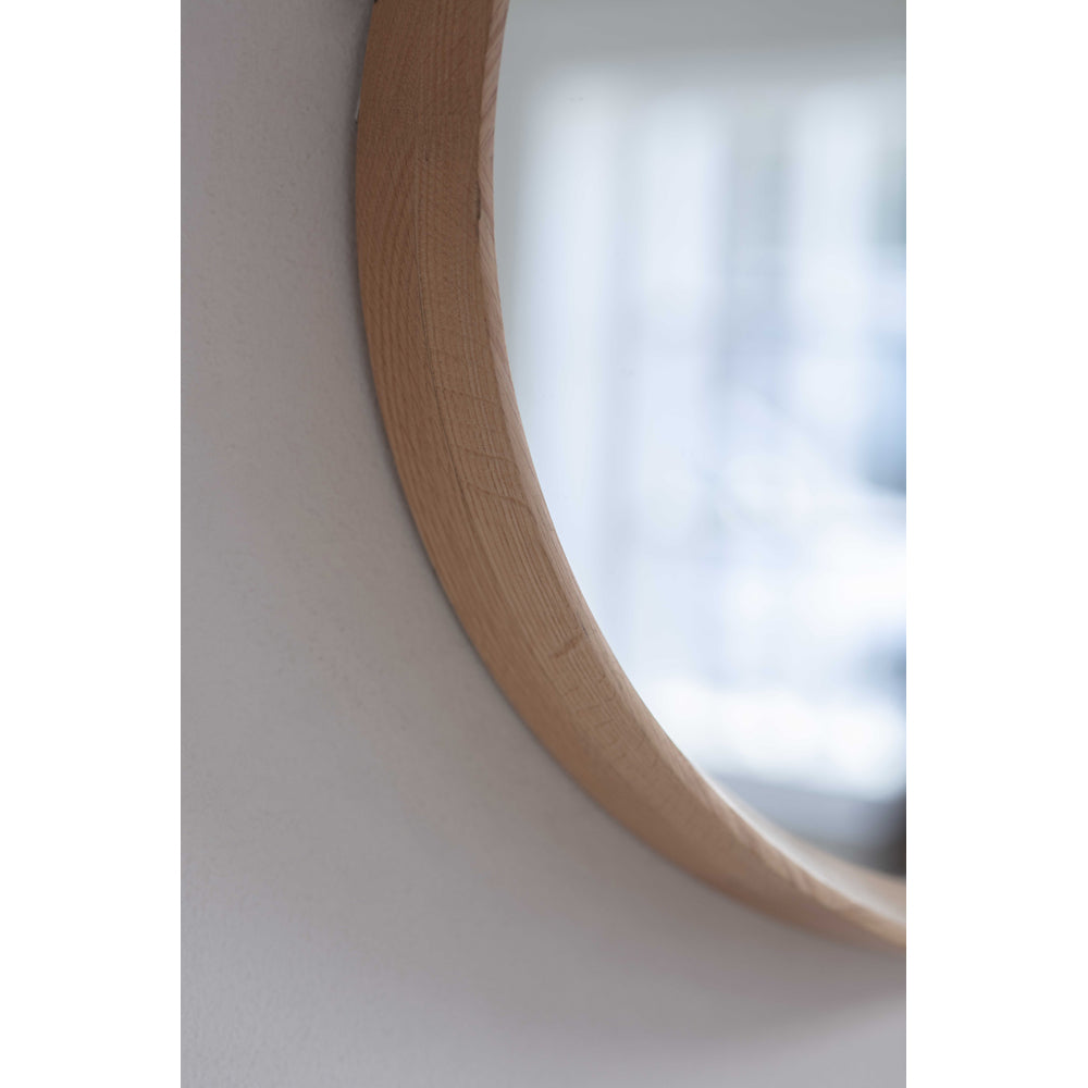 Product photograph of Garden Trading Hambledon Round Mirror Oak from Olivia's.