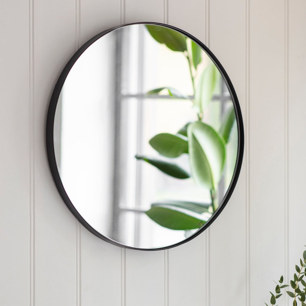 Product photograph of Garden Trading Cherington Round Wall Mirror 45cm In Steel from Olivia's