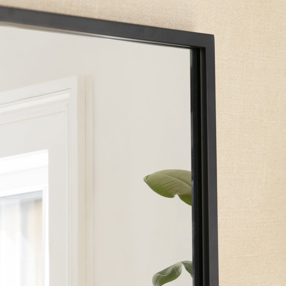 Product photograph of Garden Trading Avening Rectangular Wall Mirror 120x80cm In Black Iron from Olivia's.