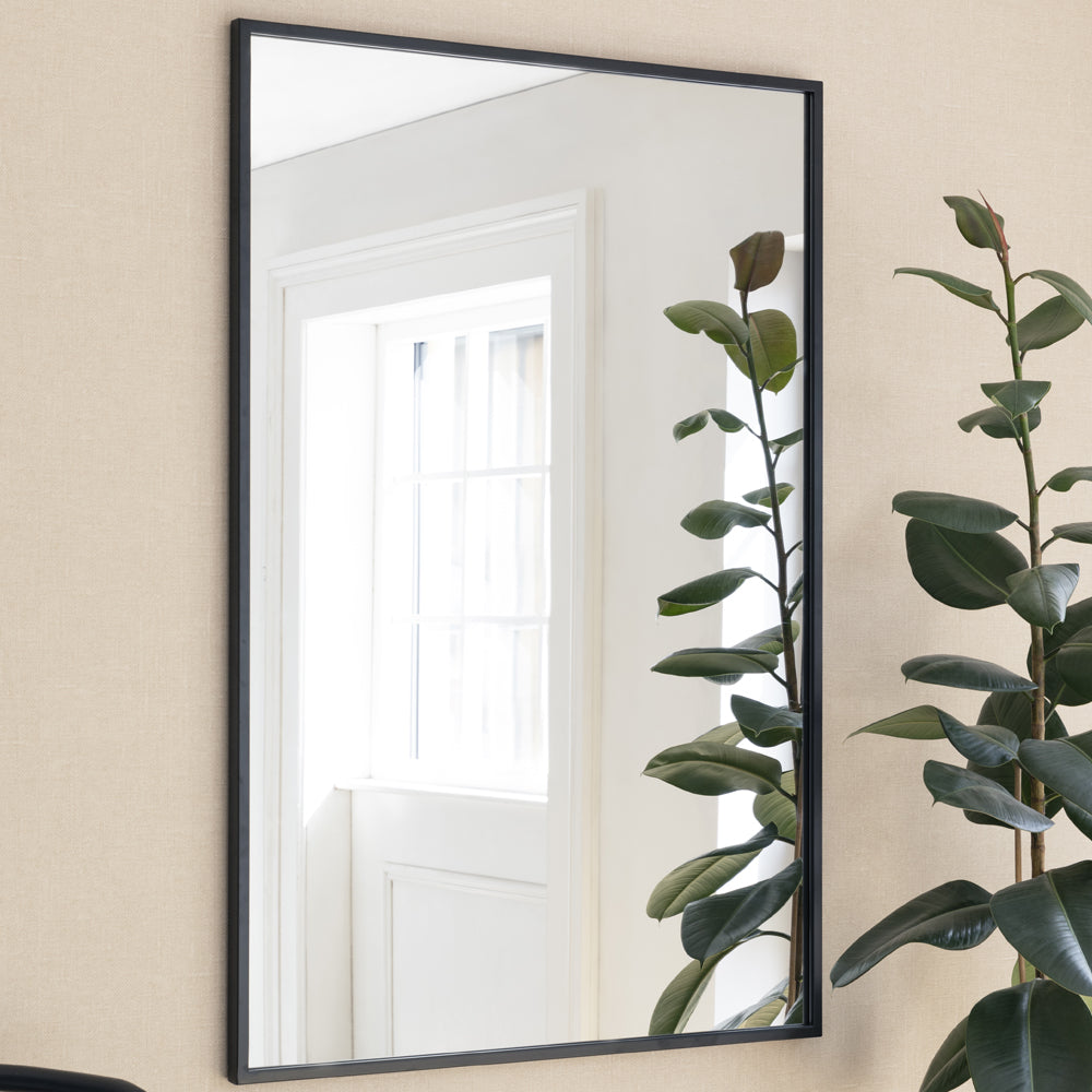 Product photograph of Garden Trading Avening Rectangular Wall Mirror 120x80cm In Black Iron from Olivia's