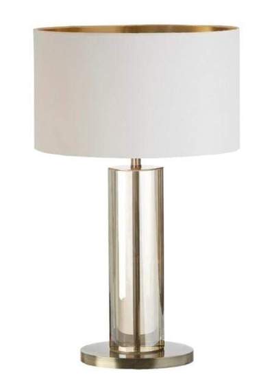 Rv Astley Lisle Cognac Crystal Table Lamp Antique Brass Metal Finish Outlet