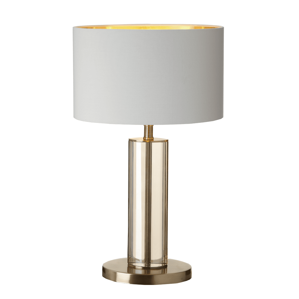 Product photograph of Rv Astley Lisle Table Lamp Cognac Crystal Antique Brass Metal Finish from Olivia's