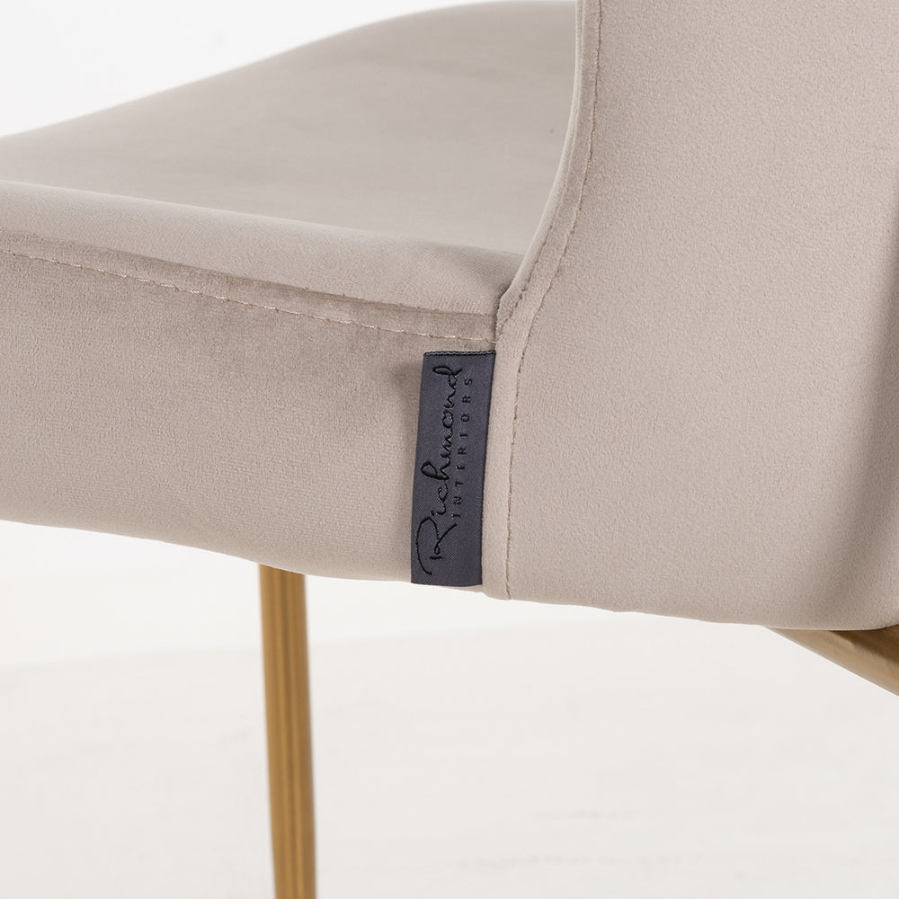 Product photograph of Richmond Odessa Chair Khaki Velvet Brushed Gold from Olivia's.