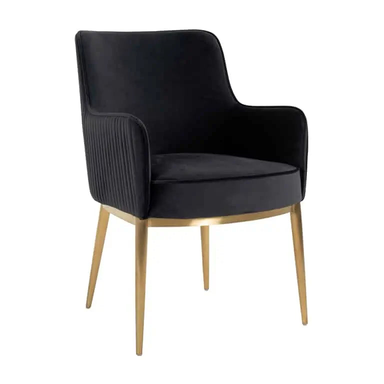 Product photograph of Richmond Breeze Dining Chair In Anthracite Brushed Gold from Olivia's