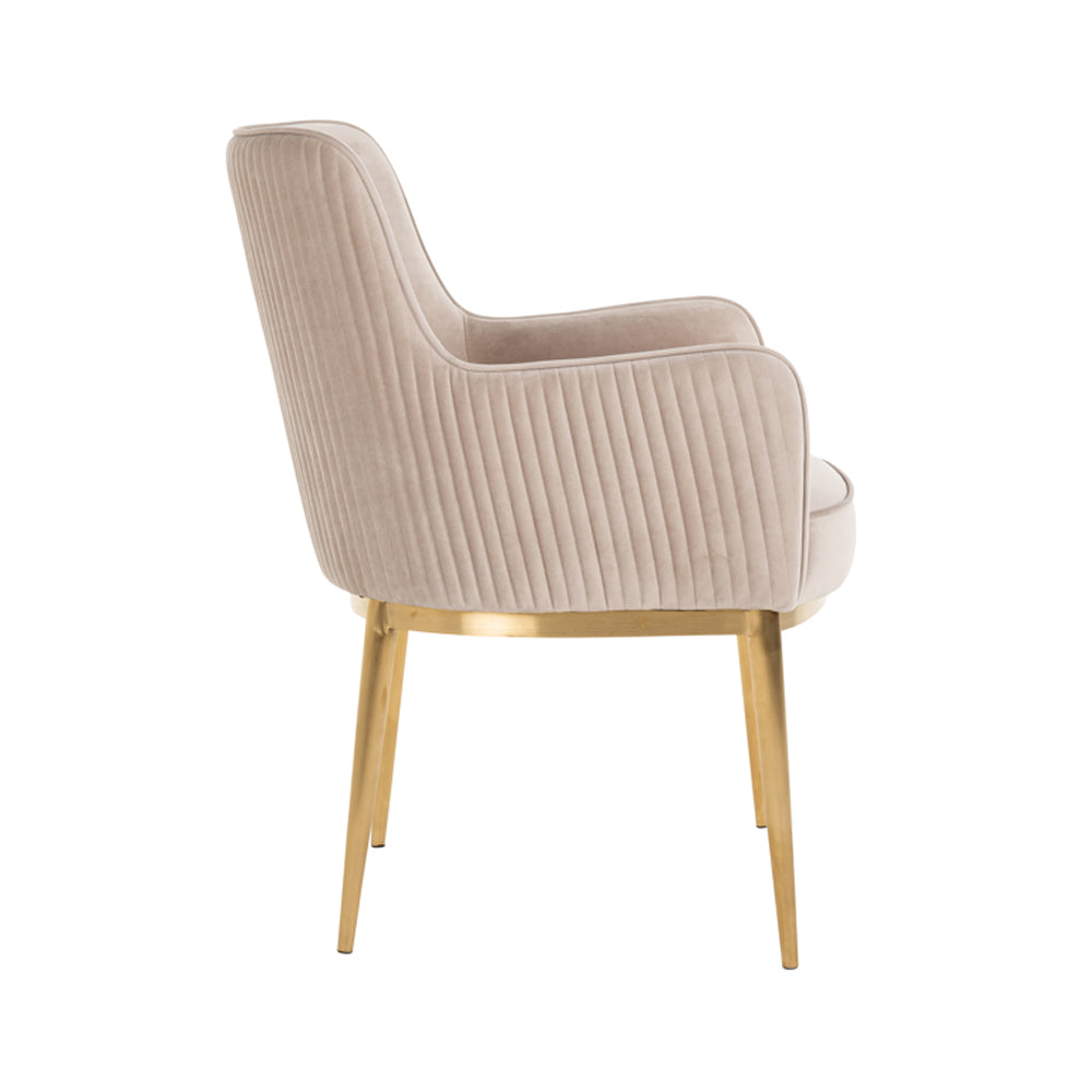 Product photograph of Richmond Breeze Chair Khaki Velvet Brushed Gold from Olivia's