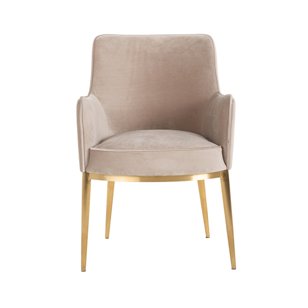 Product photograph of Richmond Breeze Chair Khaki Velvet Brushed Gold from Olivia's.