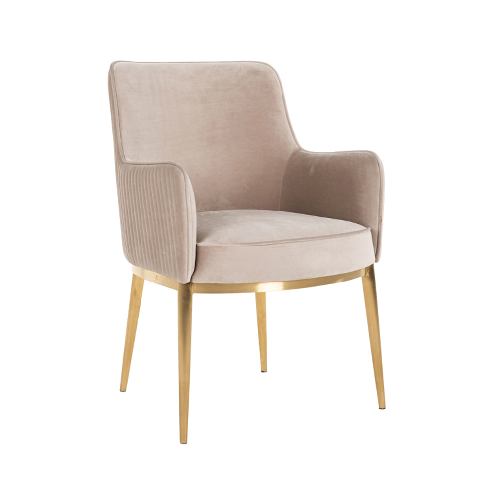 Product photograph of Richmond Breeze Chair Khaki Velvet Brushed Gold from Olivia's.