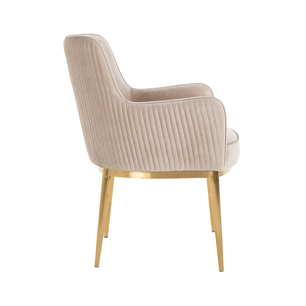 Product photograph of Richmond Breeze Chair Khaki Velvet Brushed Gold from Olivia's.