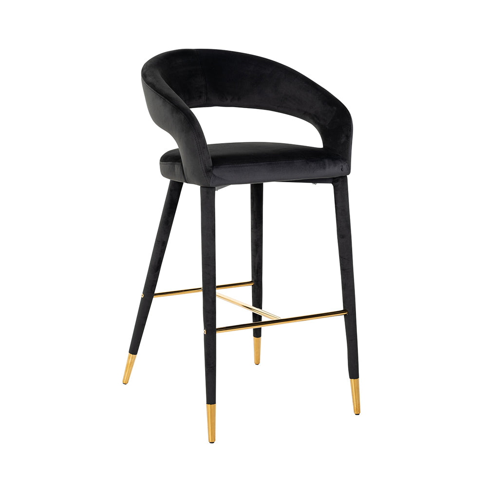Product photograph of Richmond Gia Bar Stool In Anthracite Velvet from Olivia's