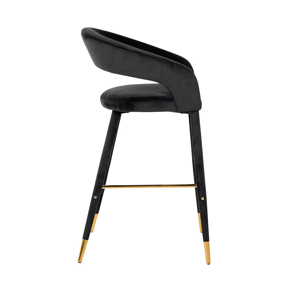 Product photograph of Richmond Gia Bar Stool In Anthracite Velvet from Olivia's.