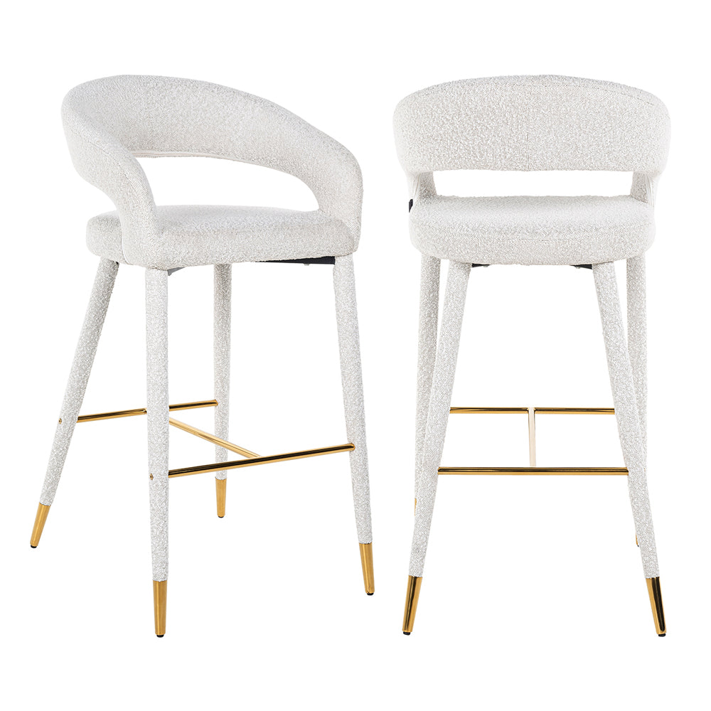 Product photograph of Richmond Gia Bar Stool In White Boucl from Olivia's