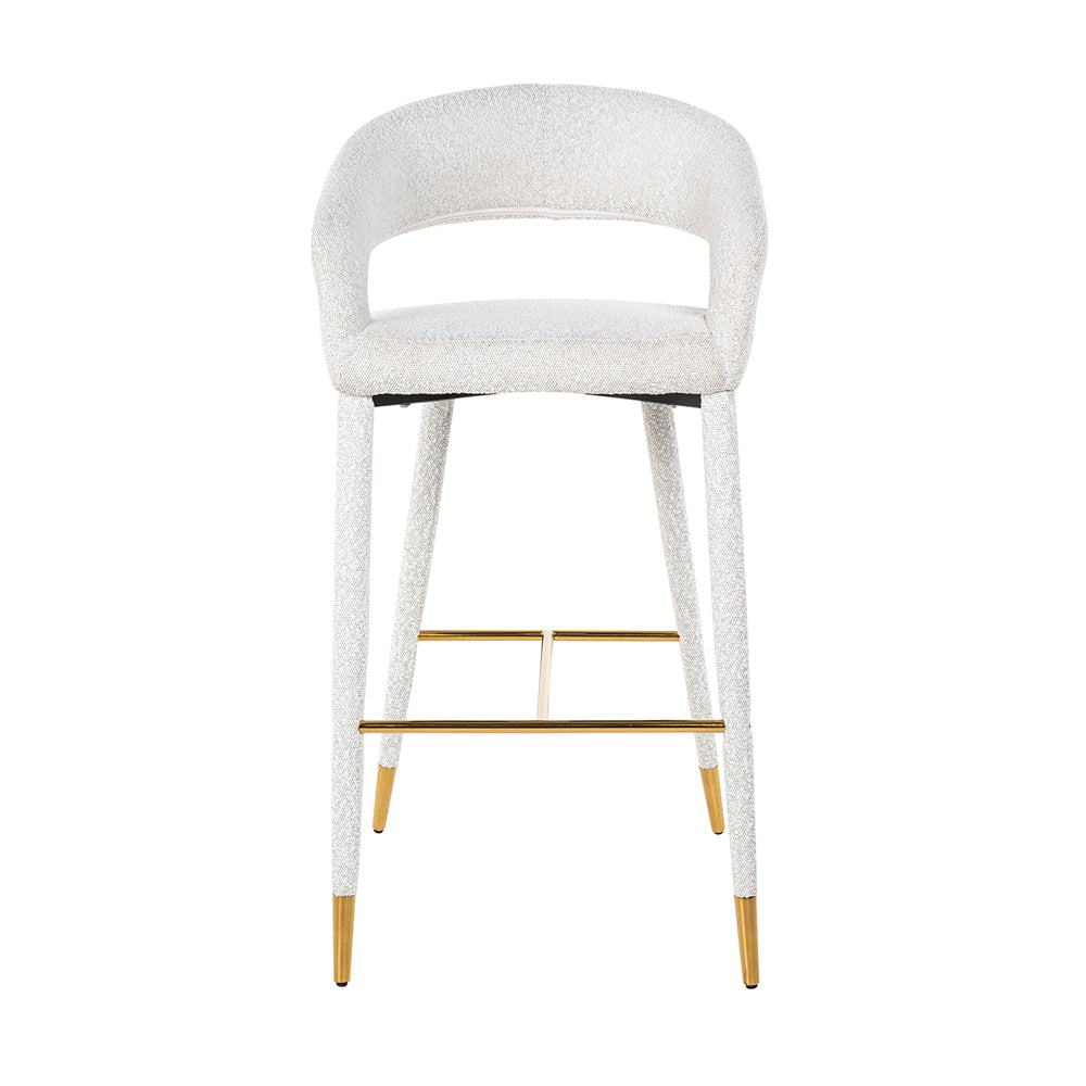 Product photograph of Richmond Gia Bar Stool In White Boucl from Olivia's.