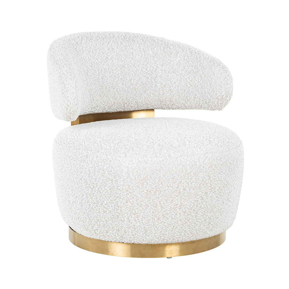 Product photograph of Richmond Maxime Swivel Chair White Boucl from Olivia's.