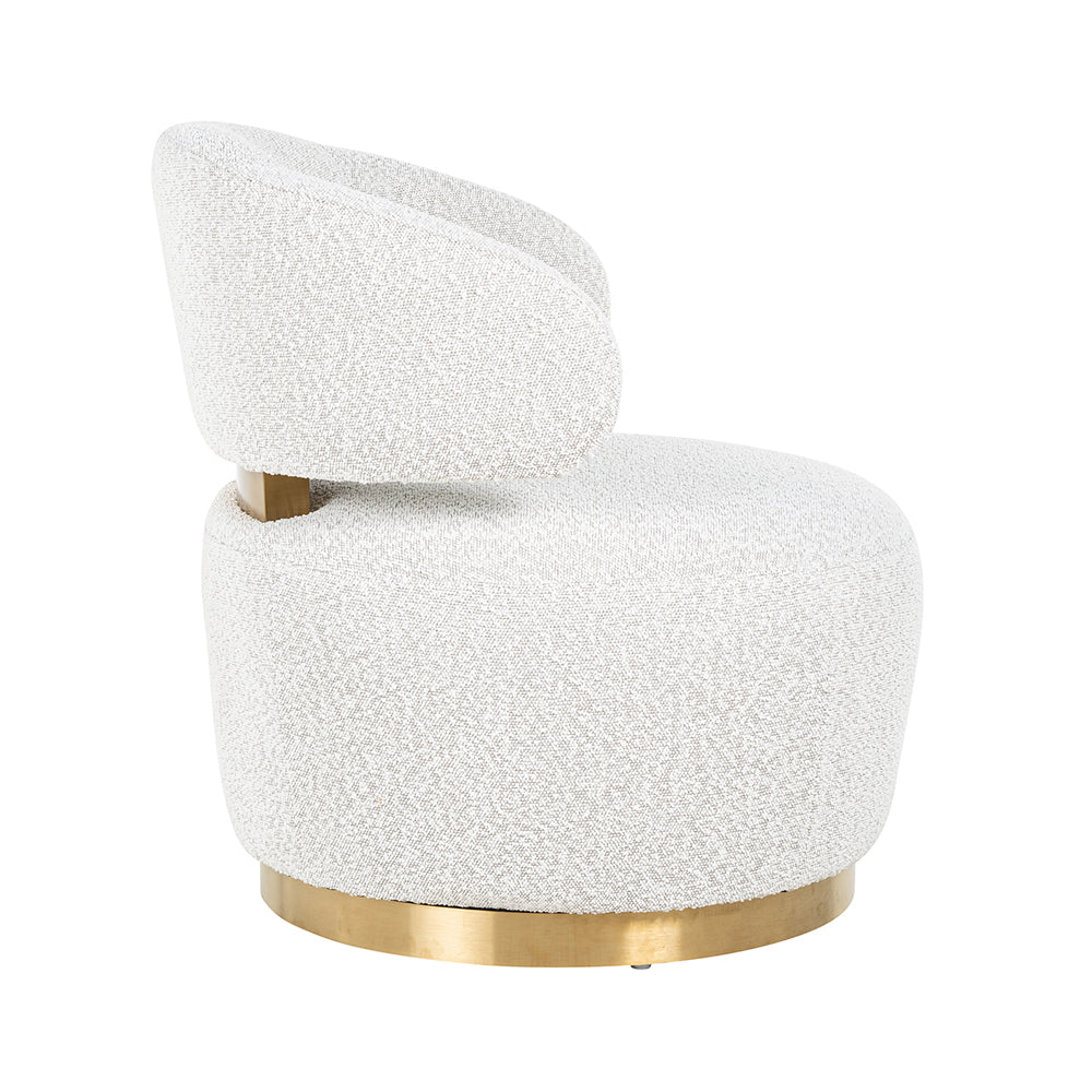 Product photograph of Richmond Maxime Swivel Chair White Boucl from Olivia's.