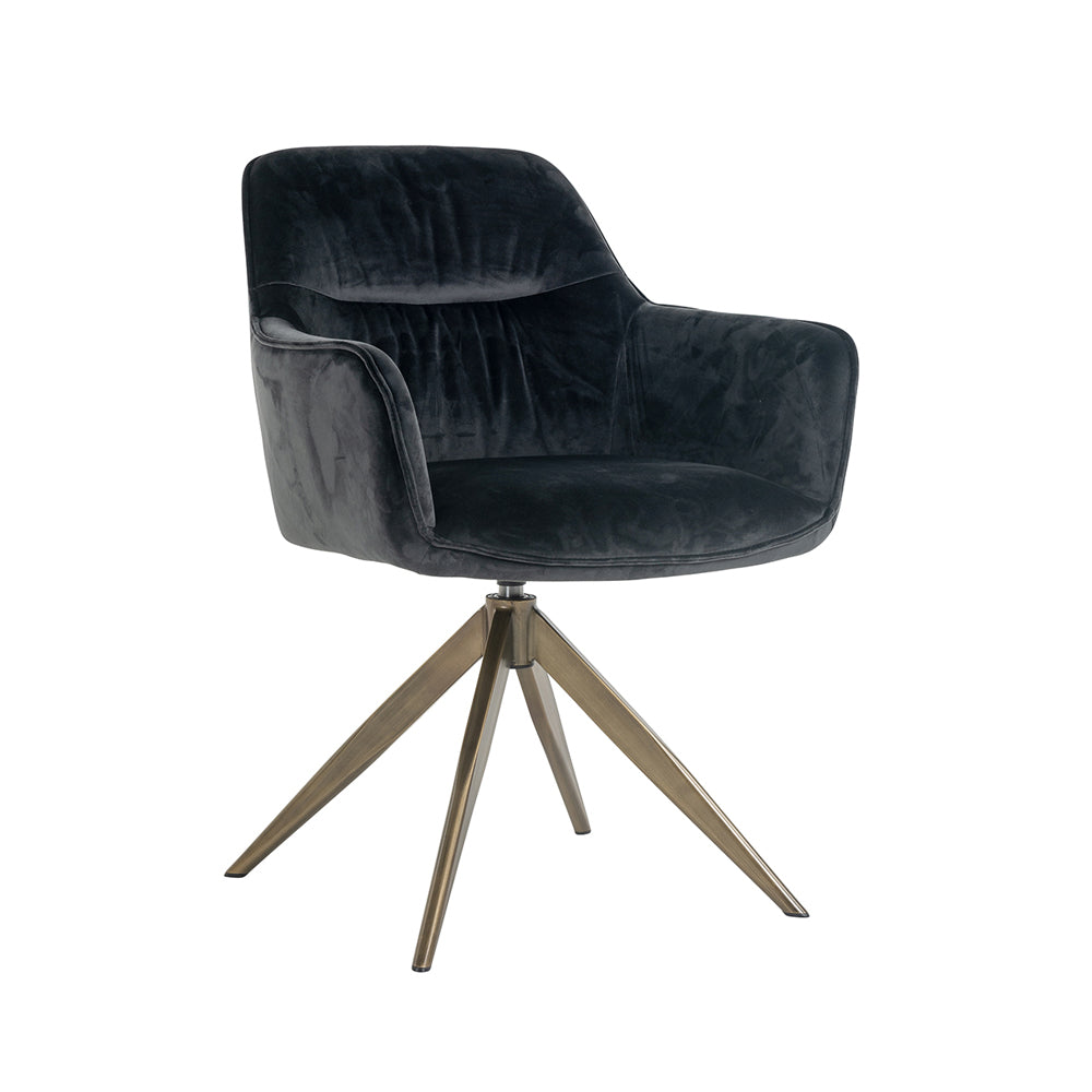 Product photograph of Richmond Aline Swivel Chair Antracite Velvet from Olivia's.