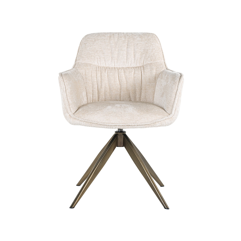 Product photograph of Richmond Aline Swivel Chair White Chenille Velvet from Olivia's.