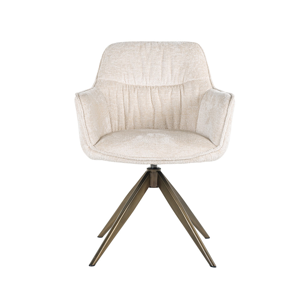 Product photograph of Richmond Aline Swivel Chair White Chenille Velvet from Olivia's