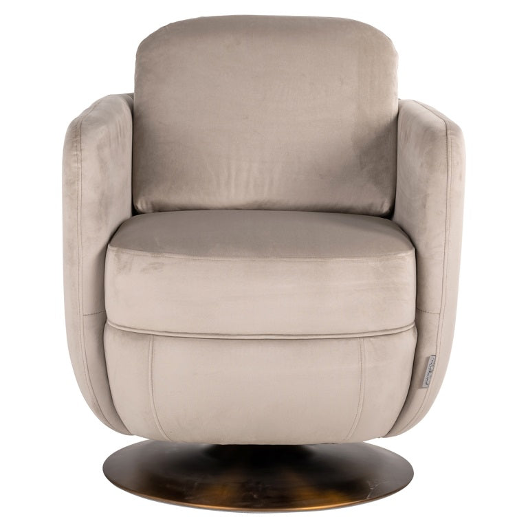 Product photograph of Richmond Turner Swivel Chair In Khaki Velvet from Olivia's.