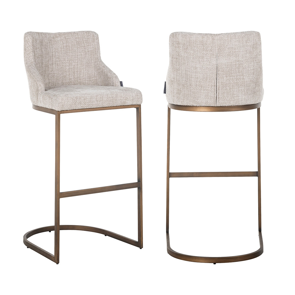 Richmond Bolton Bar Stool In Natural Renagade Brushed Gold