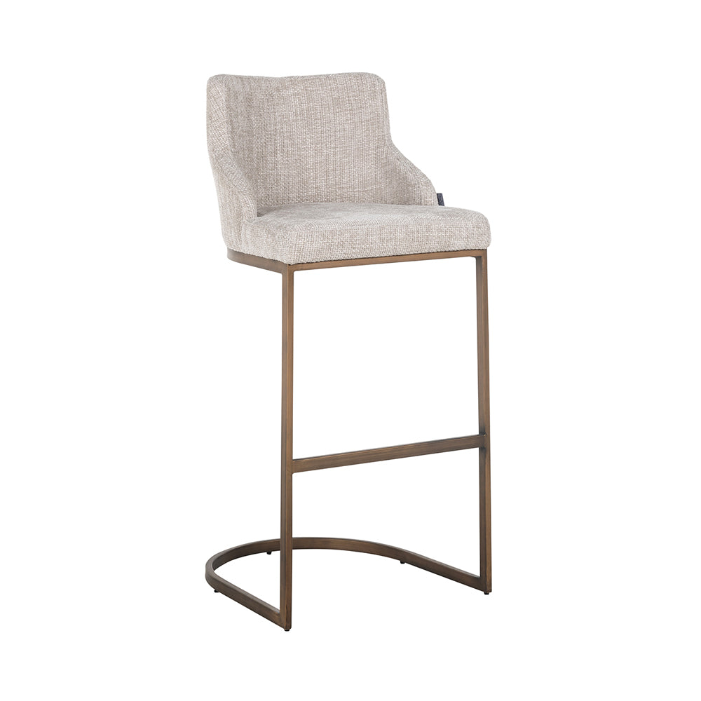 Product photograph of Do Not List Not Suitable For Uk Sale Richmond Bolton Bar Stool In Natural Renagade Brushed Gold - Non Fr from Olivia's.