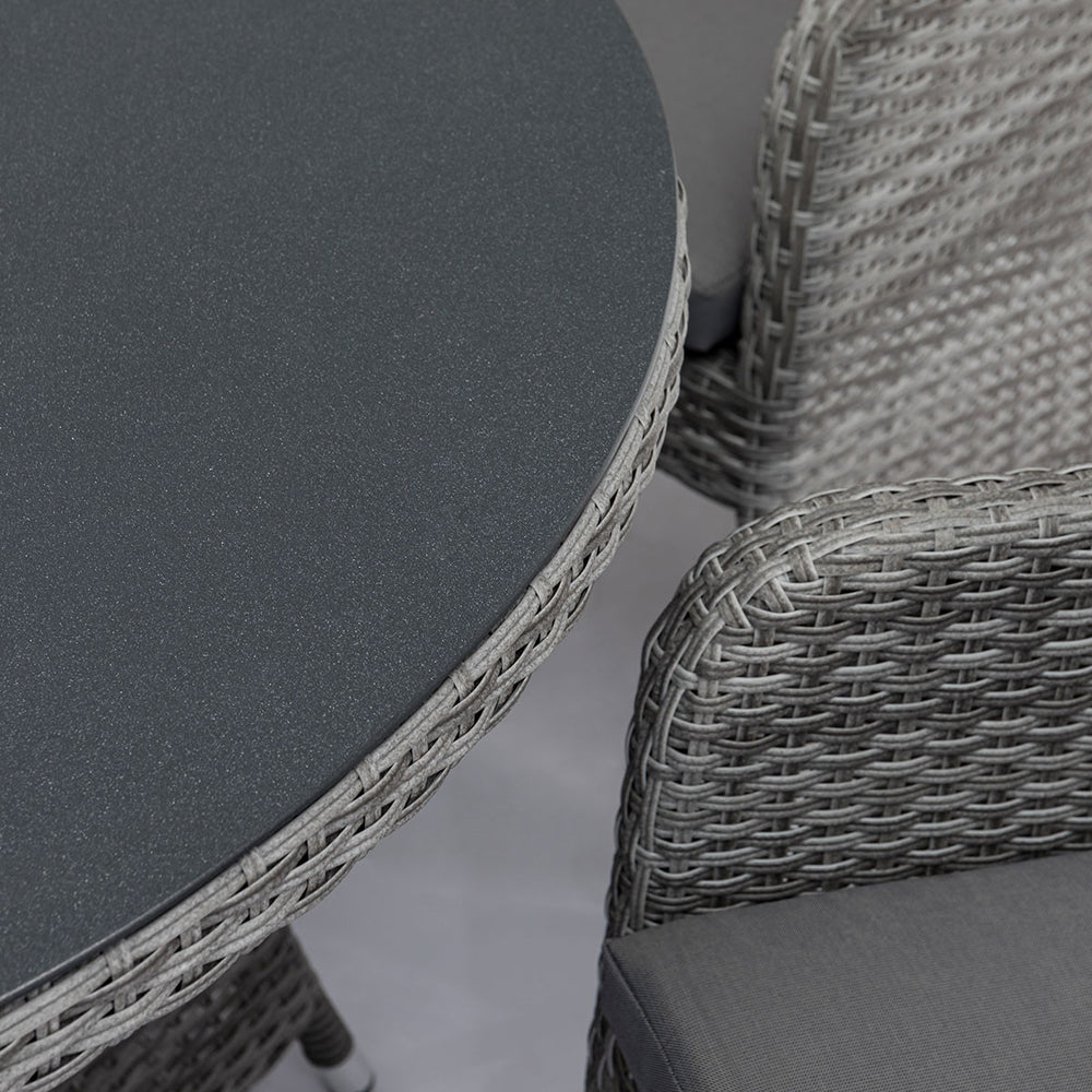 Product photograph of Maze Santorini 8 Seat Fire Pit Dining Set Grey from Olivia's.
