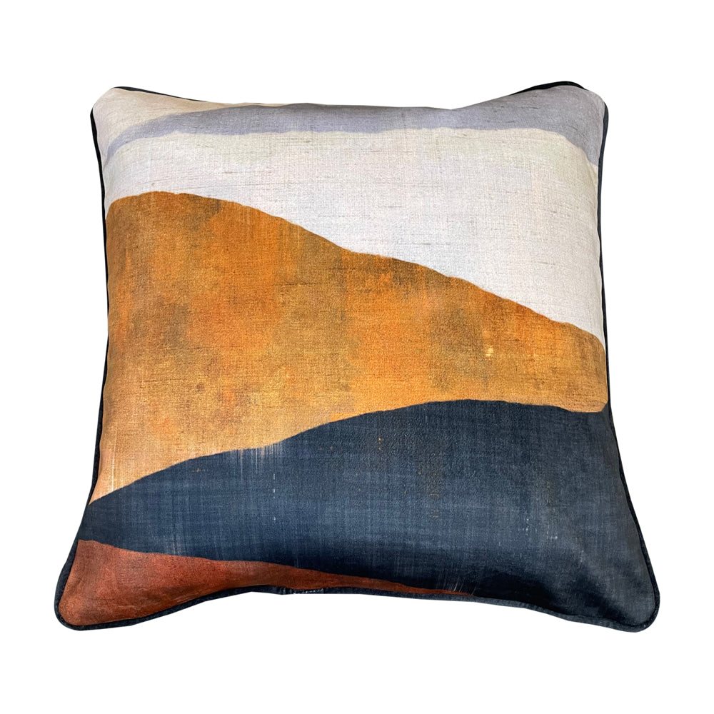 Malini Elda Cushion In Orange With Abstract Reverse