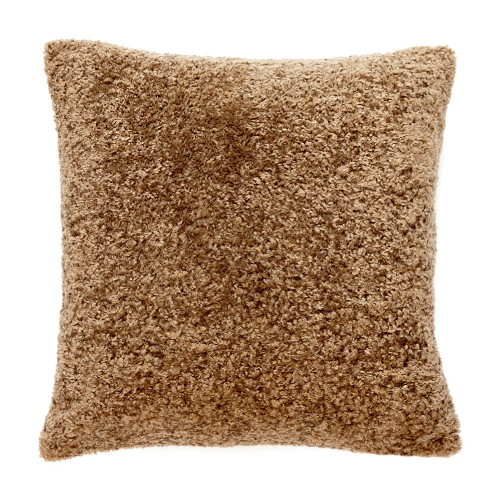 Product photograph of Malini Essence Cushion In Brown Faux Fur from Olivia's