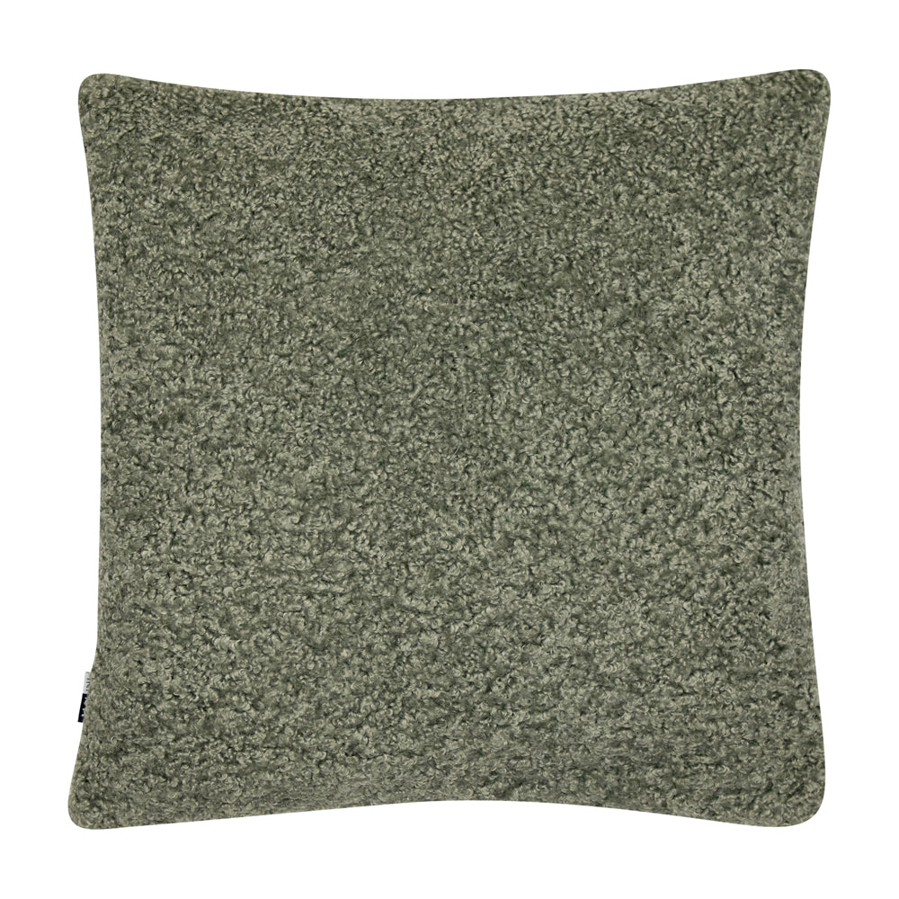 Product photograph of Malini Essence Cushion In Green Faux Fur from Olivia's