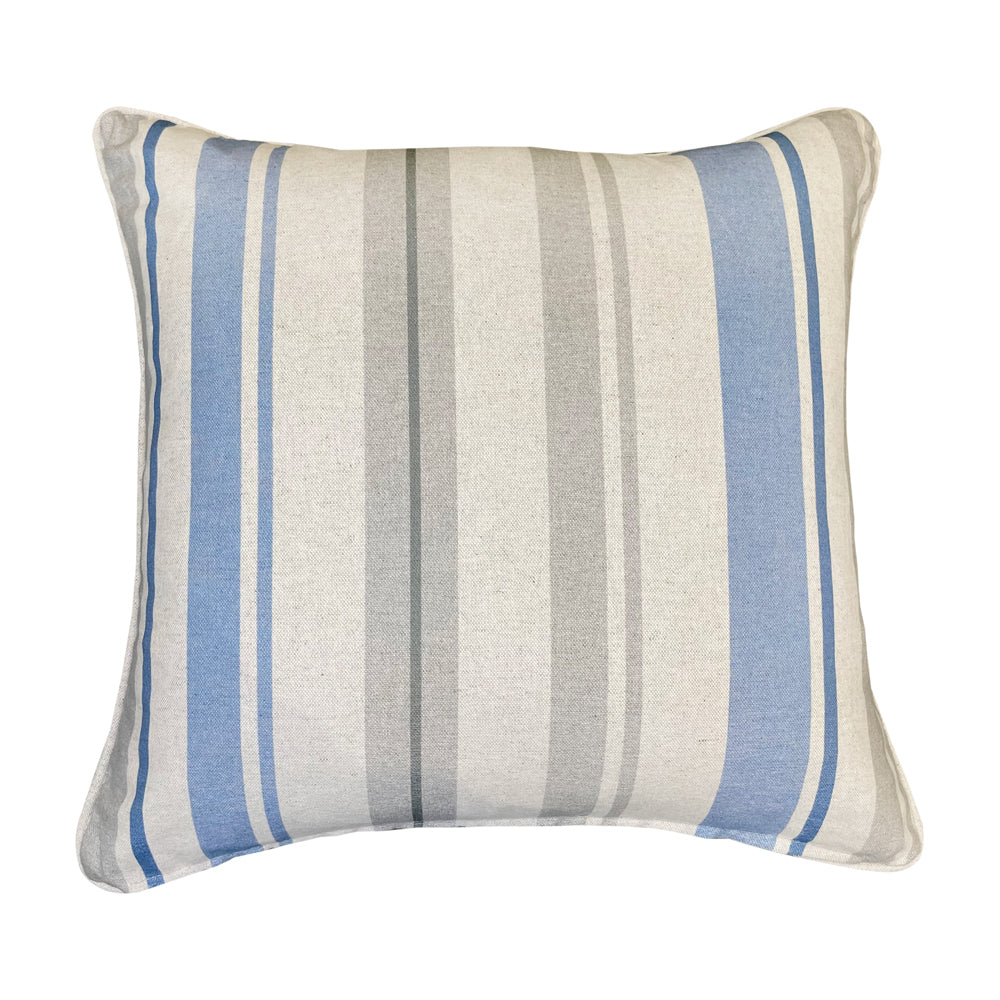 Product photograph of Malini Jarita Woven Cushion In Turqoise With Stripe Reverse from Olivia's.