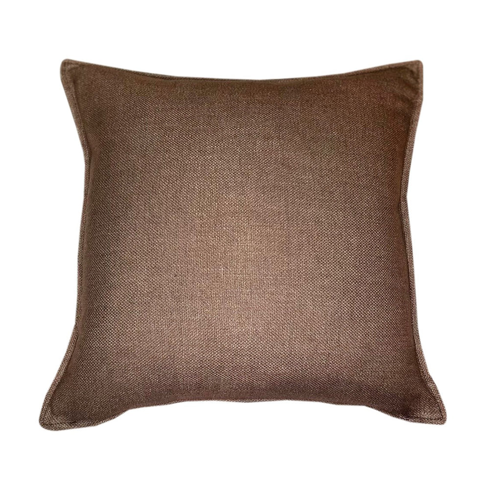 Product photograph of Malini Linea Faux Linen Cushion In Brown from Olivia's