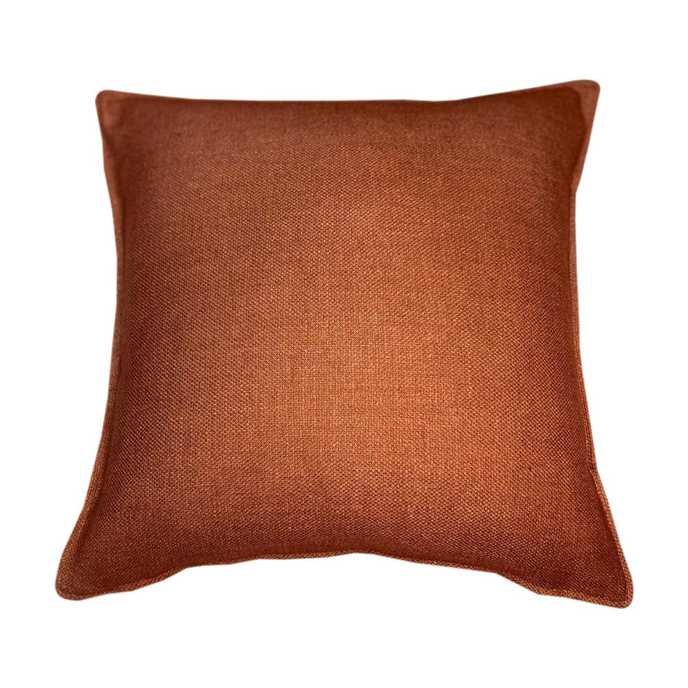 Malini Linea Faux Linen Cushion In Cinnamon