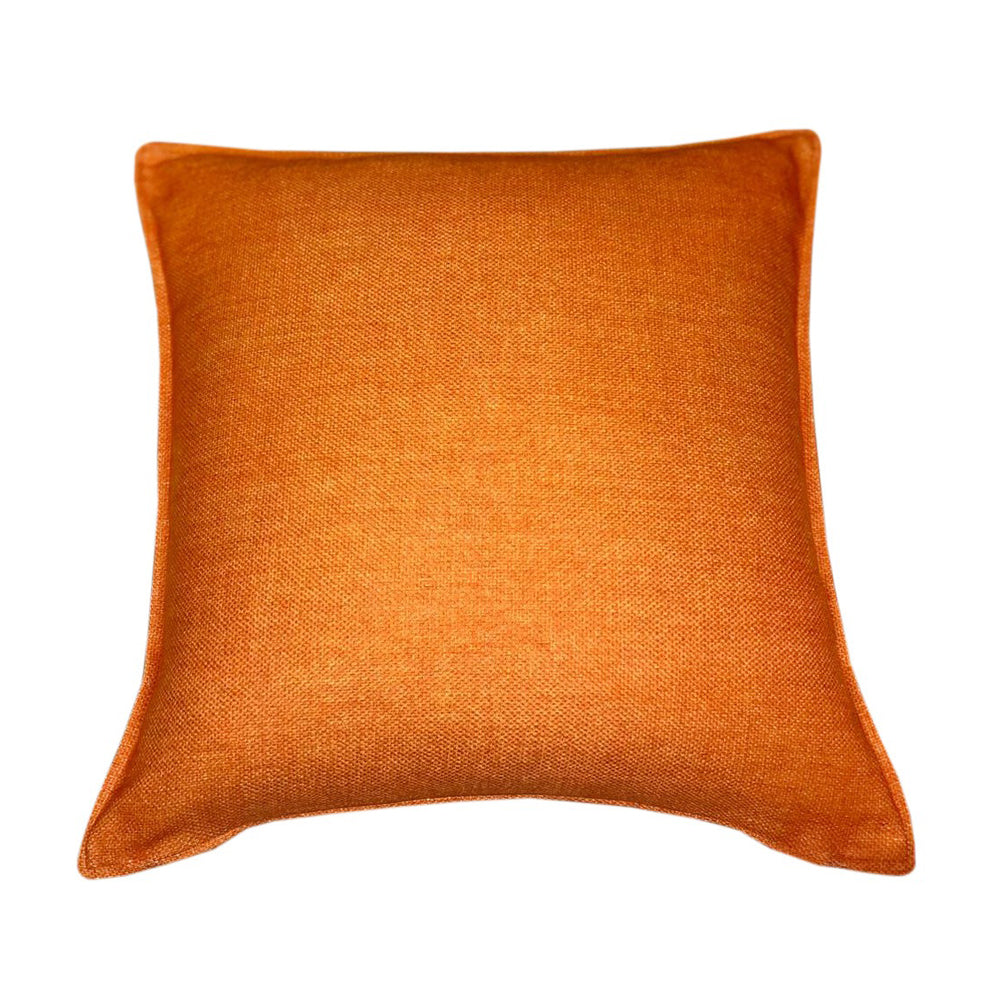 Malini Linea Faux Linen Cushion In Orange