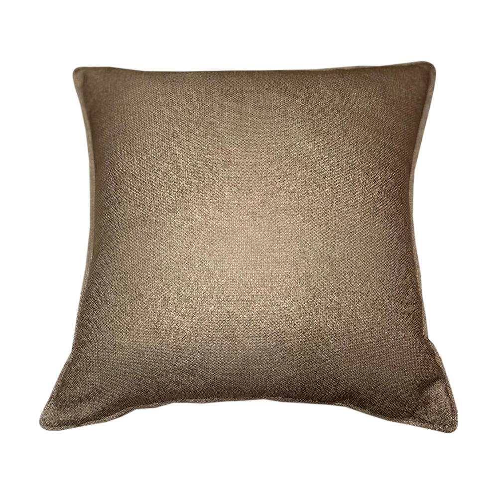 Product photograph of Malini Linea Faux Linen Cushion In Taupe from Olivia's
