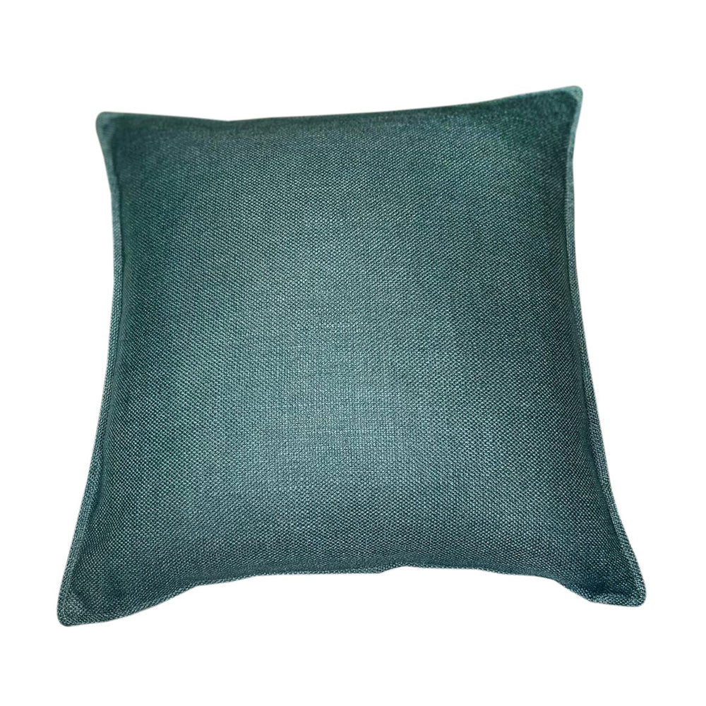 Product photograph of Malini Linea Faux Linen Cushion In Teal from Olivia's