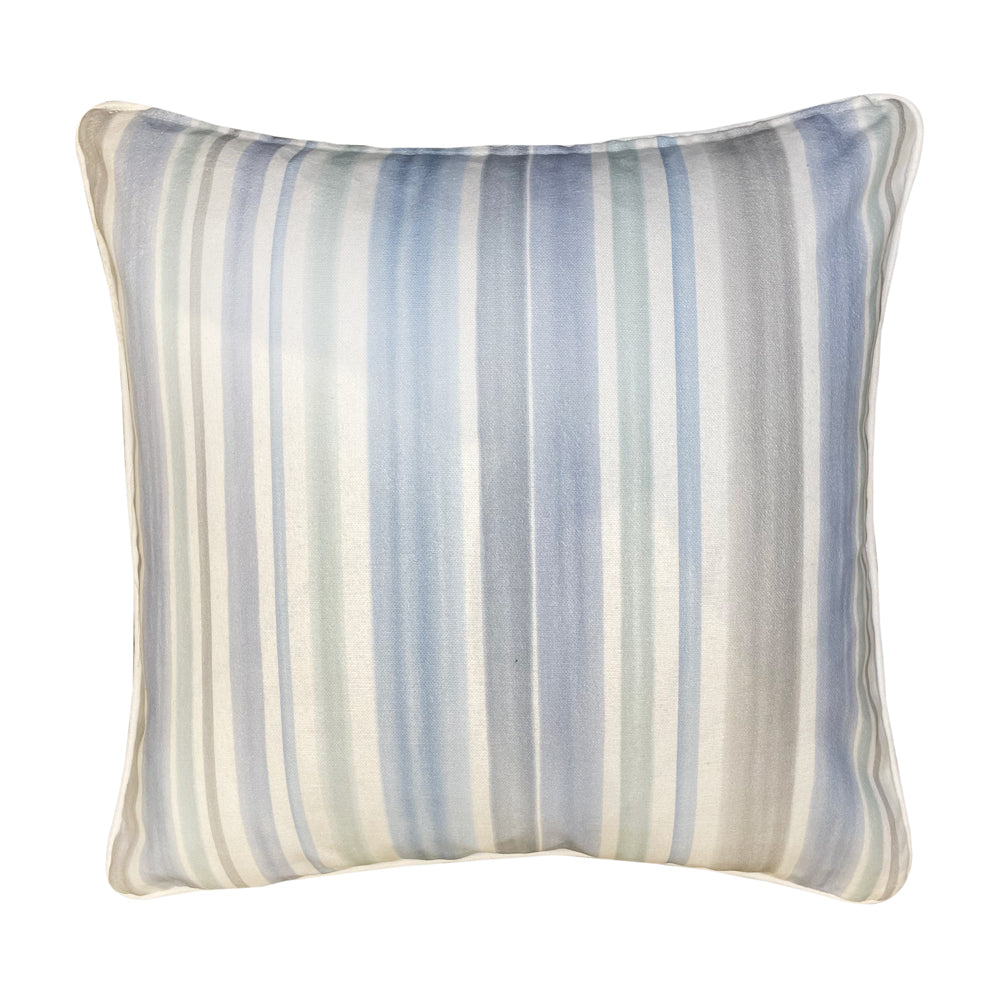 Product photograph of Malini Marchena Cushion In Floral Blue With Stripe Reverse from Olivia's.
