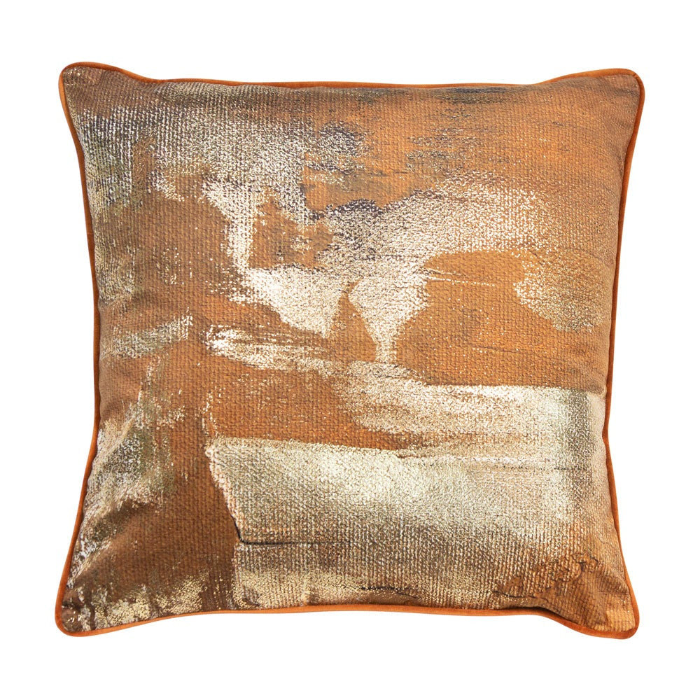 Product photograph of Malini Desert Abstarct Cushion In Orange from Olivia's