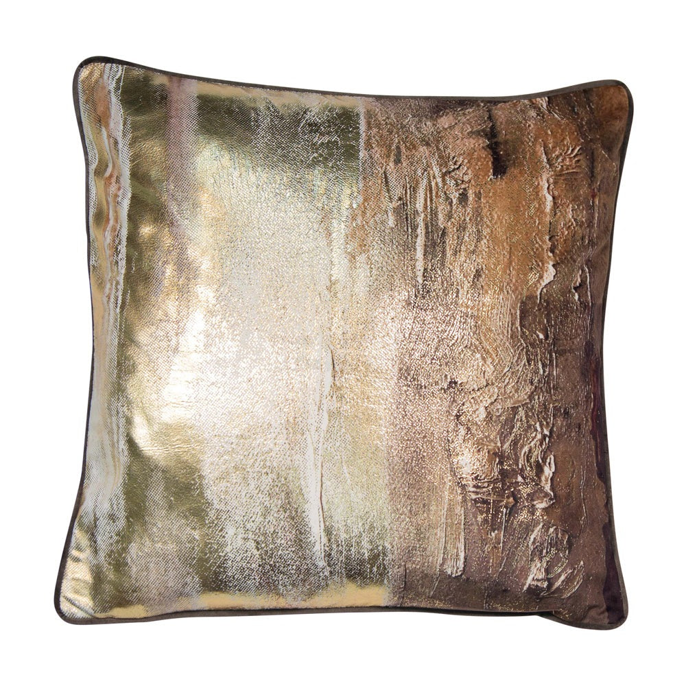 Product photograph of Malini Earth Abstract Cushion In Bronze from Olivia's